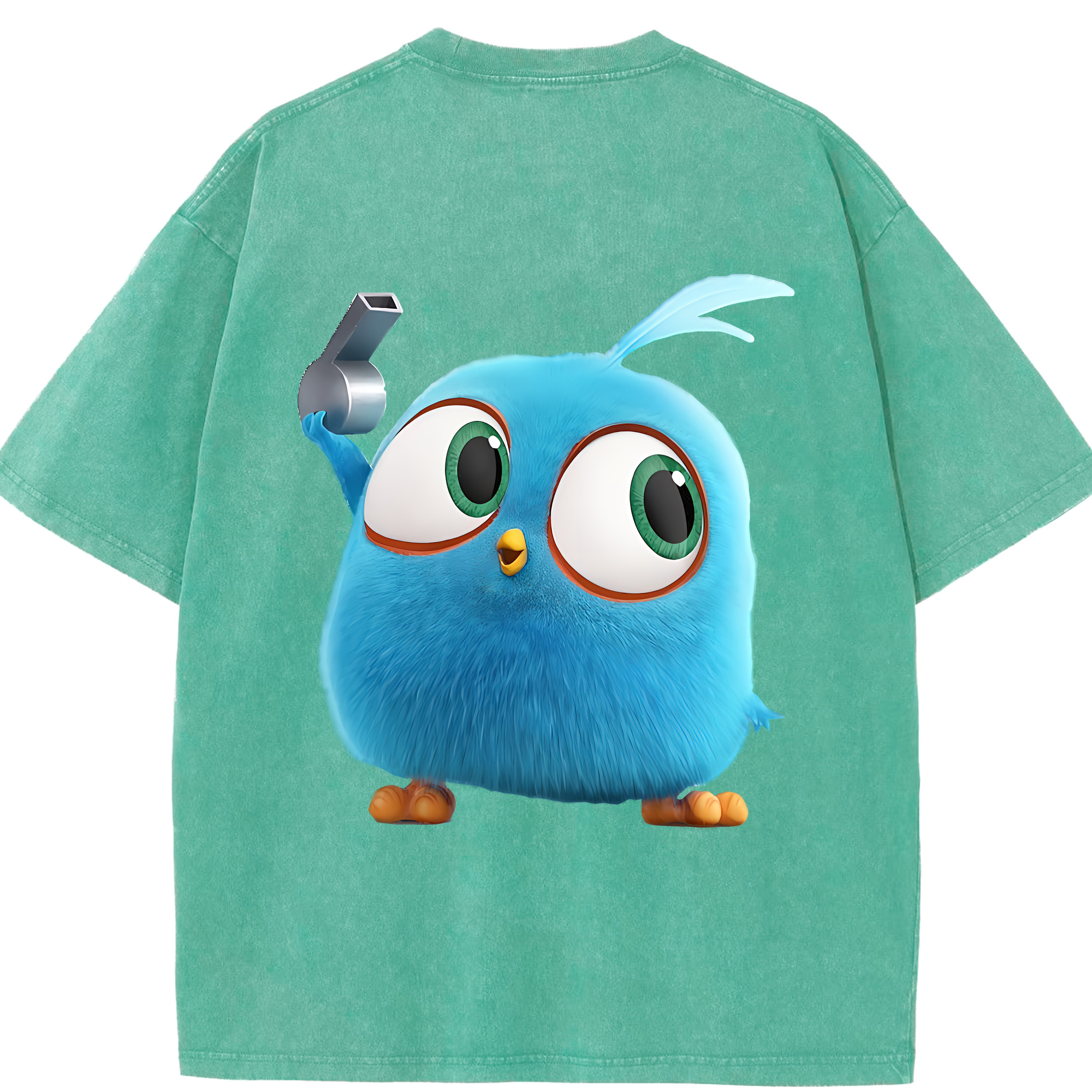 （画像用） Angry Birds アングリーバード 綿100% ヴィンテージ風 半袖Tシャツ（背面プリント）